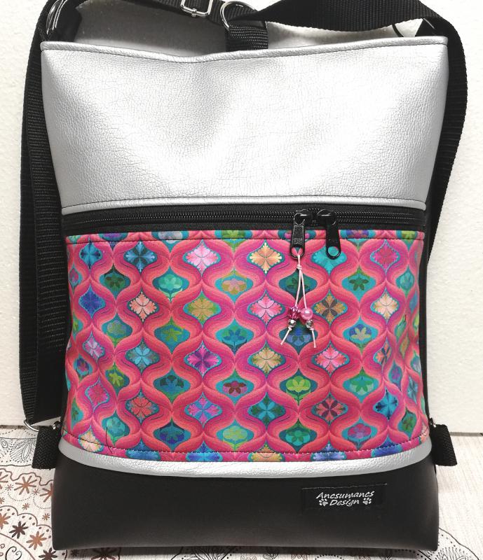 3in1 hátizsák pakolós univerzális táska fekete-görög-ezüst