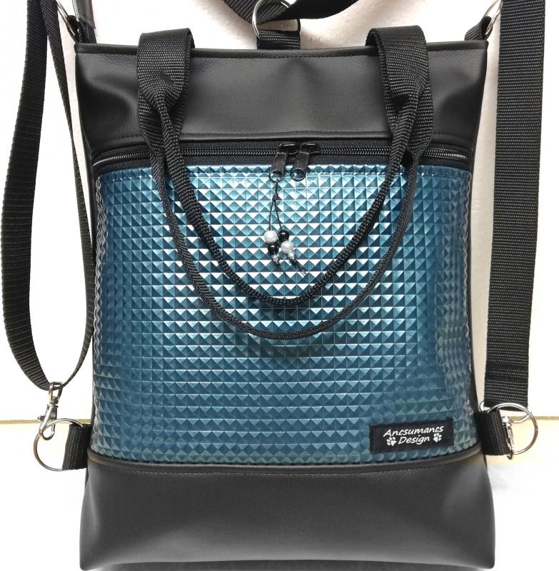 4in1 hátizsák univerzális táska 3D piramis türkíz