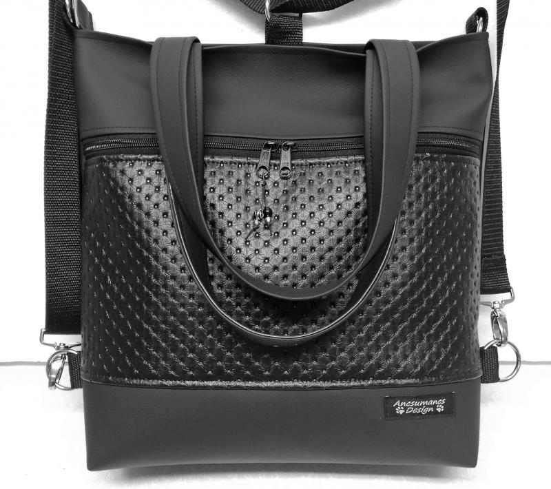 4in1 nagy csini elegáns fekete univerzális táska hátizsák