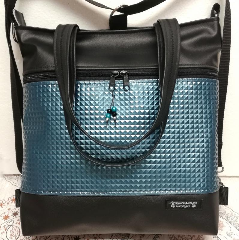 4in1 nagy csini fekete-3D türkíz univerzális táska hátizsák