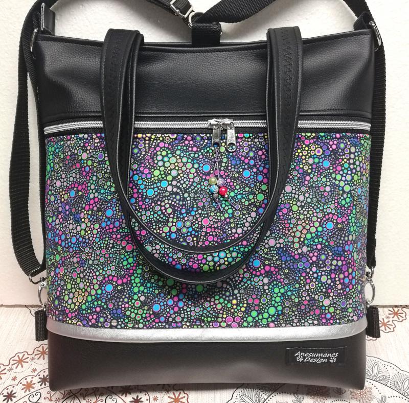 4in1 nagy csini univerzális táska hátizsák színes apró buborékok