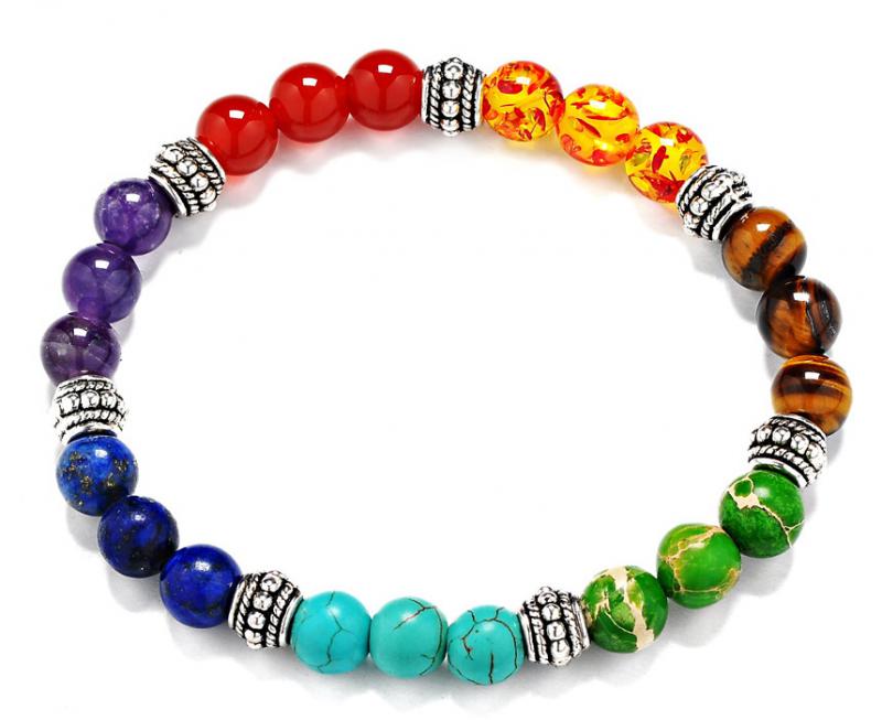 7 csakra gyógyító ásványkarkötő tibeti ezüsttel