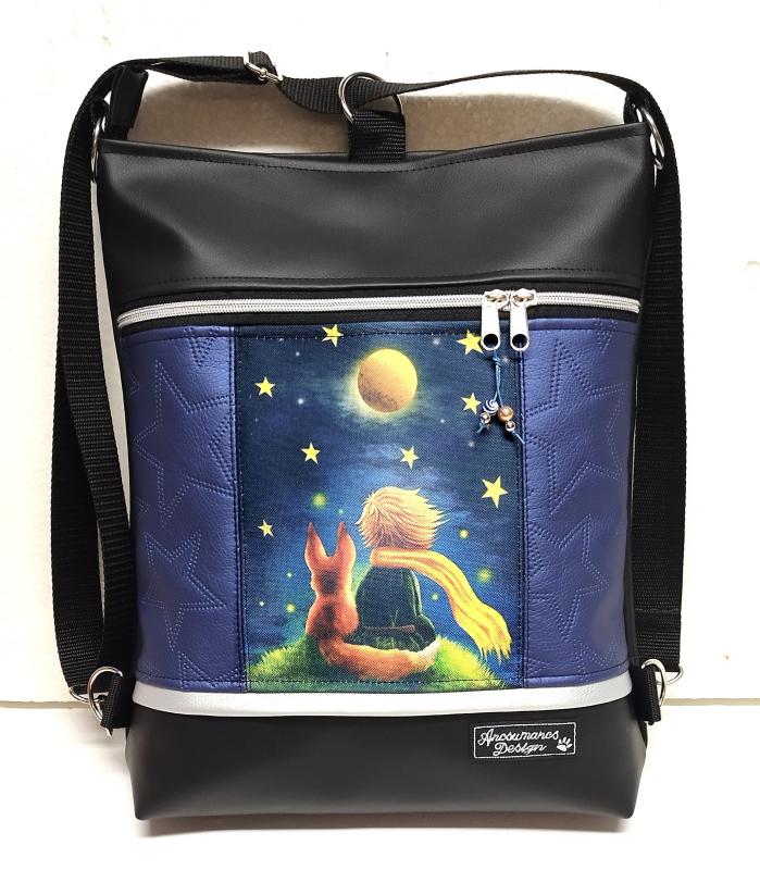 A kis herceg 3in1 hátizsák univerzális táska fekete-sötétkék