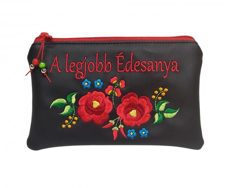A legjobb Édesanya - Hímzett Kalocsai virágos neszi pénztárca Hungarian Folkart07