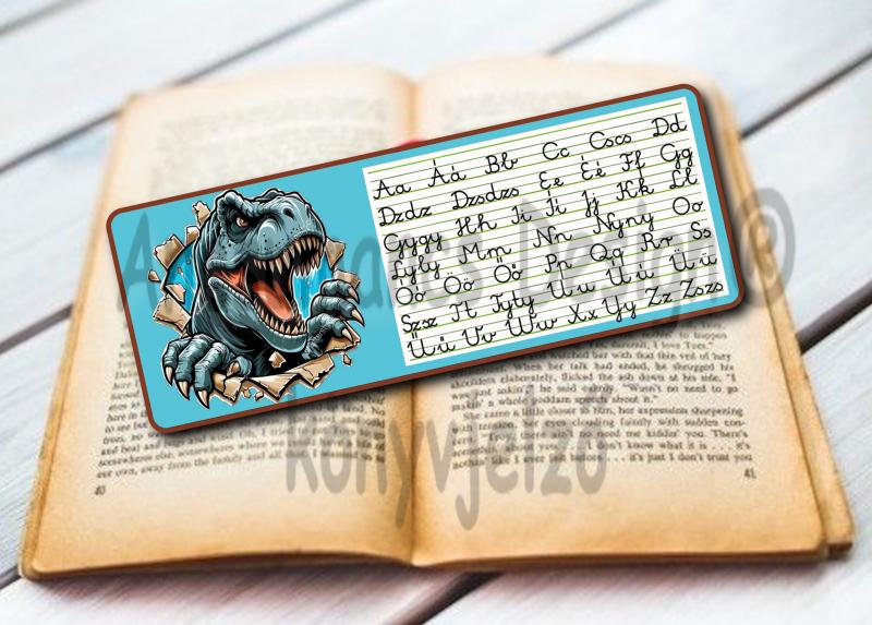 ABC mintás Laminált könyvjelző Dinoszaurusz 03