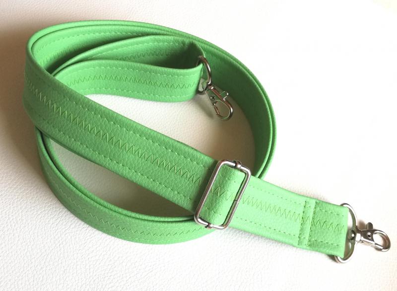 Állítható méretű mentazöld textilbőr táskafül  karabinerekkel 3cm (m393)