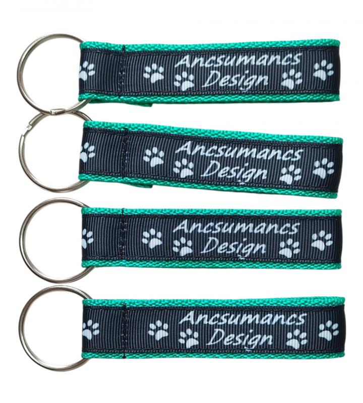 Ancsumancs Design heveder kulcstartó táskadísz fekete-zöld