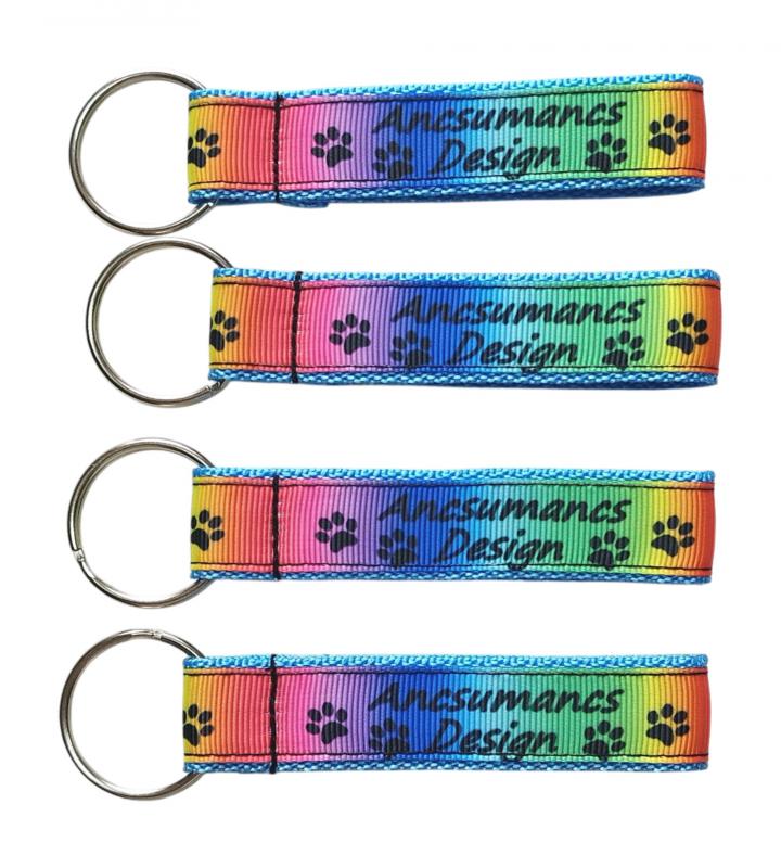 Ancsumancs Design szivárvány heveder kulcstartó táskadísz kék