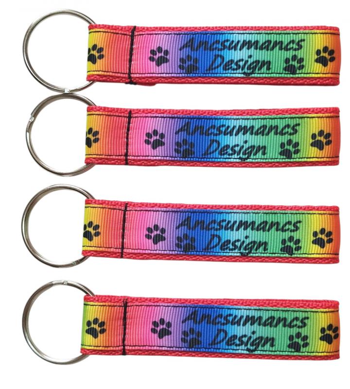 Ancsumancs Design szivárvány heveder kulcstartó táskadísz piros