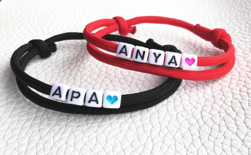 ANYA-APA páros karkötő piros-fekete paracord