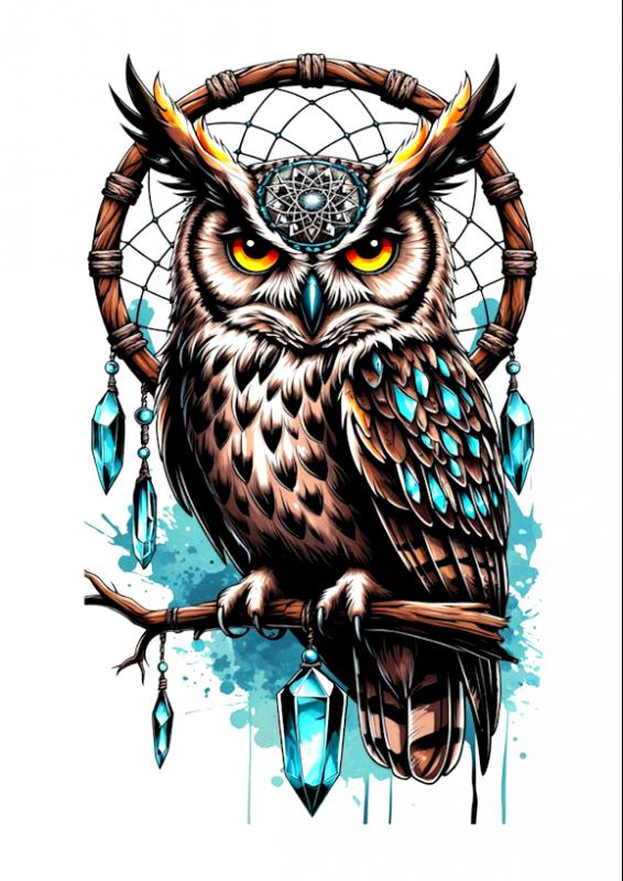 Bagoly 001 textilpanel választható méretben