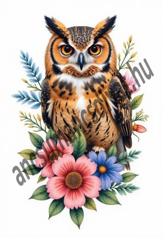 Bagoly 003 textilpanel választható méretben