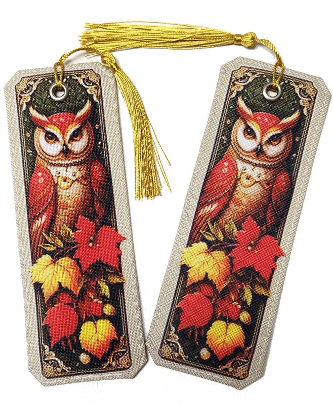 Bagoly mintás designer cordura-bőr könyvjelző - Bagoly001