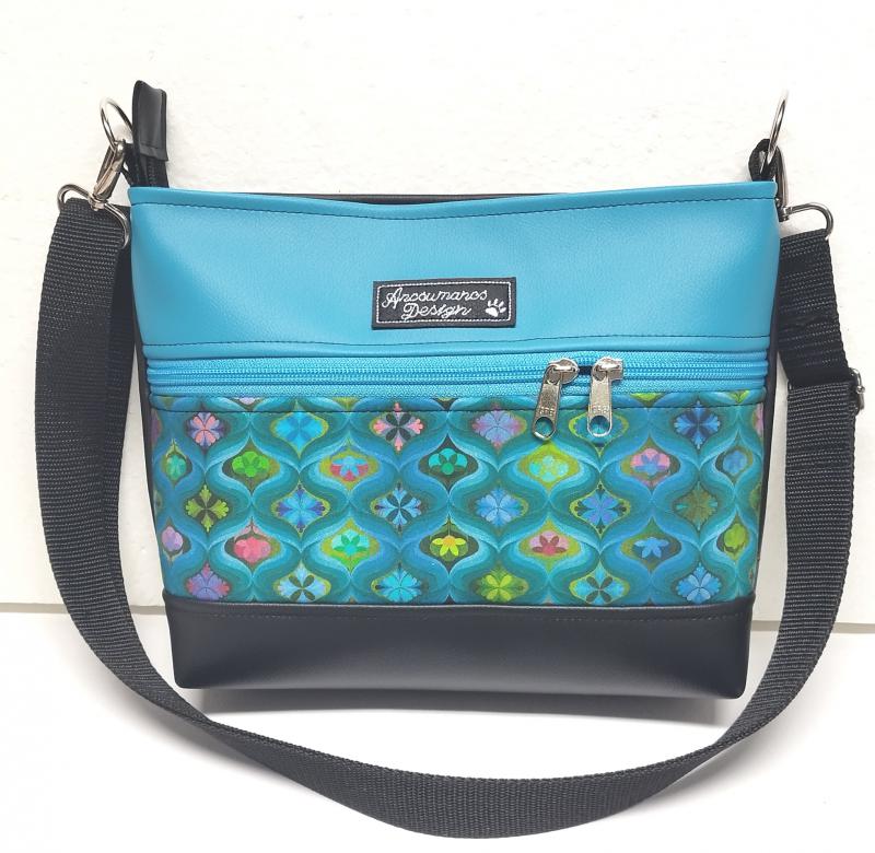 Bella Midi crossbody oldaltáska övtáska 26x21cm - Türkiz álom