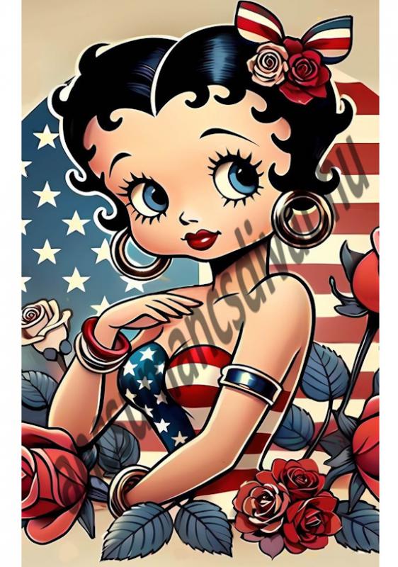 Betty Boop 001 gyöngyvászon textilpanel választható méretben