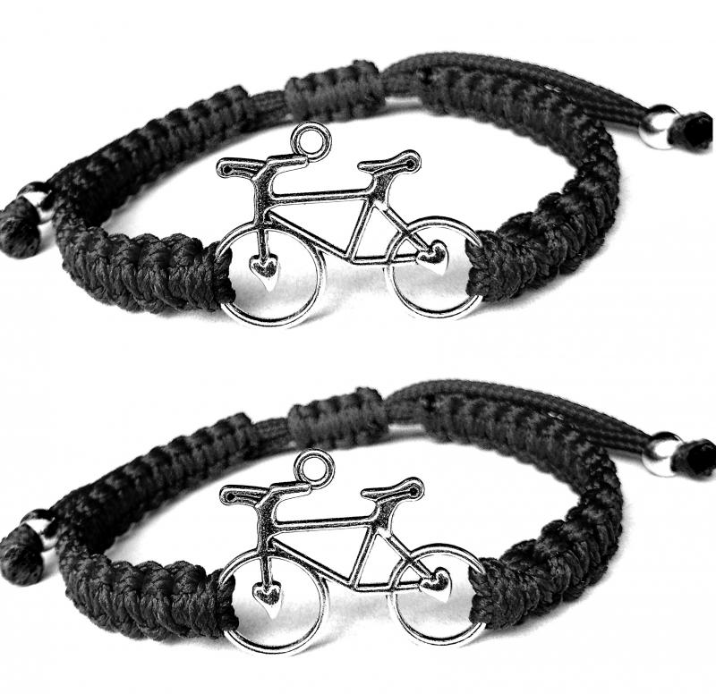 Biciklis kabala makramé páros karkötő szett fekete fekete