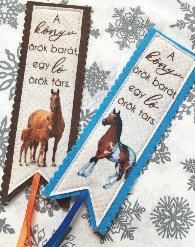 Bölcsesség filc könyvjelző szett (2darab) lovas kék barna