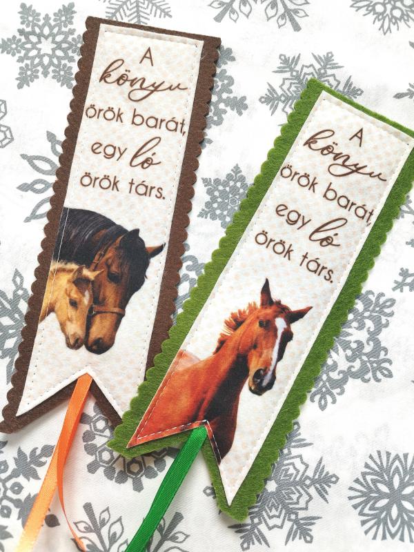 Bölcsesség filc könyvjelző szett (2darab) lovas zöld barna
