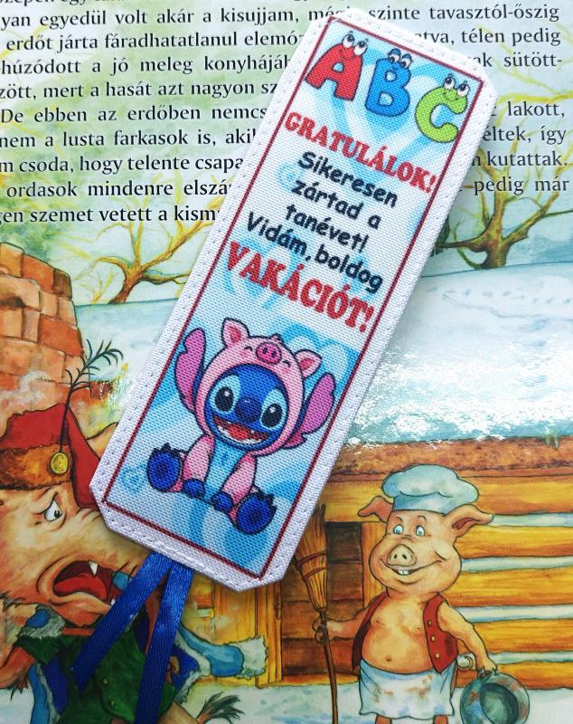 Designer könyvjelző gyerekeknek tanév vége vakáció ajándék - Stitch