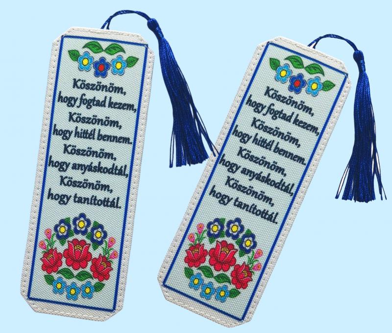 Designer könyvjelző tanároknak tanév vége Köszönöm hogy fogtad kezem...kék