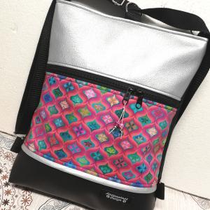 3in1 hátizsák pakolós univerzális táska fekete-görög-ezüst