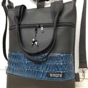 4in1 hátizsák univerzális rohangálós táska 3D kék-fekete betéttel