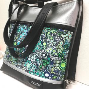 4in1 nagy csini univerzális táska hátizsák kék-zöld buborékok