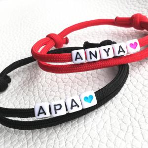 ANYA-APA páros karkötő piros-fekete paracord