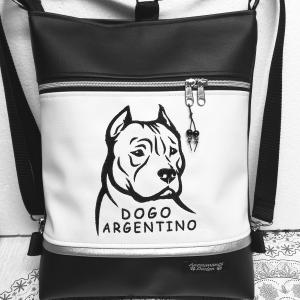 Argentin Dog kutyusos hímzett 3in1 hátizsák univerzális táska