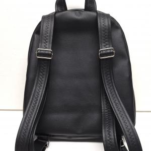 Back Pack M hátizsák - Elegáns fekete ezüst csillagokkal textilbőr pántokkal 33x27x10