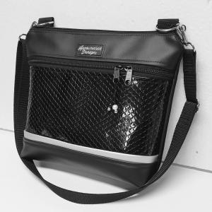 Bella crossbody oldaltáska  28x24cm - Elegáns fekete sellőhologramos