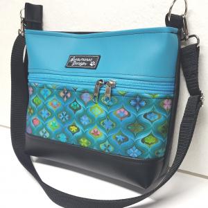 Bella Midi crossbody oldaltáska övtáska 26x21cm - Türkiz álom
