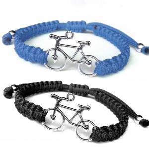 Biciklis kabala makramé páros karkötő szett fekete Jeans-kék