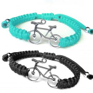 Biciklis kabala makramé páros karkötő szett fekete türkíz