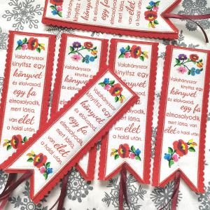 Bölcsesség filc könyvjelző kalocsai virágok - Valahányszor kinyitsz egy könyvet...