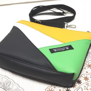 ColorBlock talpas válltáska oldaltáska övtáska  / fekete fehér napsárga zöld