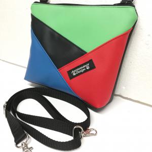 ColorBlock talpas válltáska oldaltáska övtáska  / fekete piros zöld kék