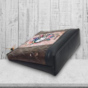 Designer virágzó órás - Nagyméretű nyomtatott panellal díszített vízálló talpas textilbőr neszesszer