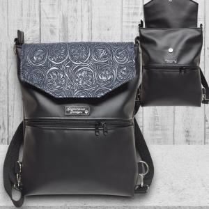 Elegáns 3D platina virágos fedélrészes 3in1 hátizsák univerzális táska