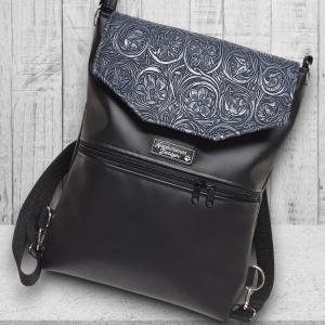 Elegáns 3D platina virágos fedélrészes 3in1 hátizsák univerzális táska