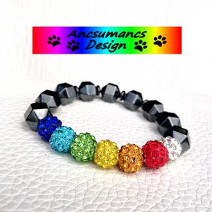 Energetizáló 7 csakra karkötő hematit és magnetit ásványokkal