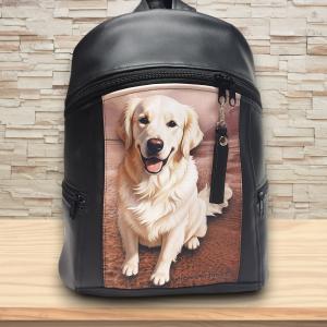 Golden retriever kutyás MAXIM BackPack L hátizsák textilbőr pántokkal 36x30x16