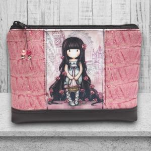 Gorjuss 02 - Nagyméretű nyomtatott panellal díszített vízálló talpas textilbőr neszesszer