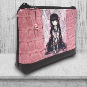 Gorjuss 02 - Nagyméretű nyomtatott panellal díszített vízálló talpas textilbőr neszesszer