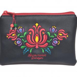 Hímzett 30x30-as Matyó virágos pakolós szett HungarianFolkart28 táska+pénztárca+kulcstartó