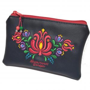 Hímzett 4in1 Matyó virágos szett Hungarian Folkart28 táska+pénztárca+kulcstartó