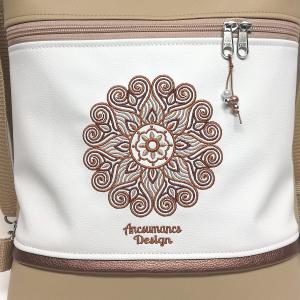 Hímzett mandalás 3in1 hátizsák univerzális táska drapp-fehér(mandala002)