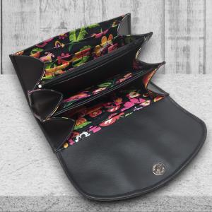 Irattartó nagy pénztárca fekete alapon hímzett HungarianFolkart28 Matyó virágos