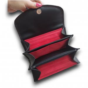 Irattartó nagy pénztárca Fekete - Piros mermaid hologram