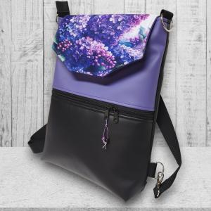 Lila orgonák fedélrészes 3in1 hátizsák univerzális táska